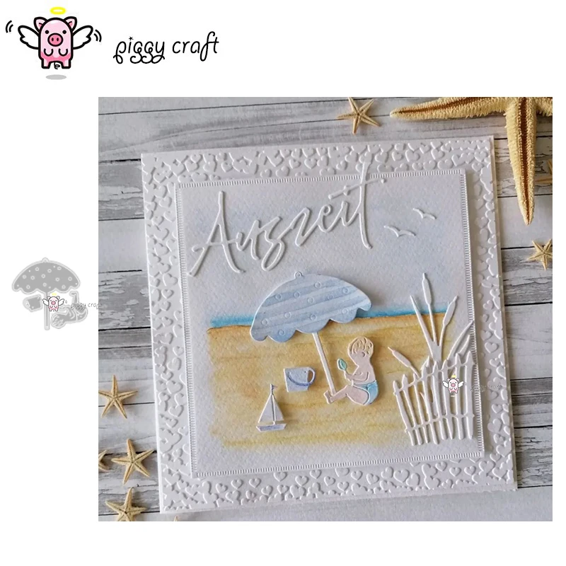 Piggy Craft metal cutting dies cut die mold Kids Beach Vacation Scrapbook paper craft knife mould blade punch stencils dies