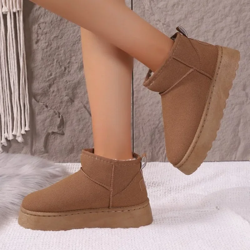 Women's Winter Warm Snow Boots 2025 Waterproof Anti-slip Cotton Shoes Women's Padded Thickened Platform Ankle Boots Botas Mujer