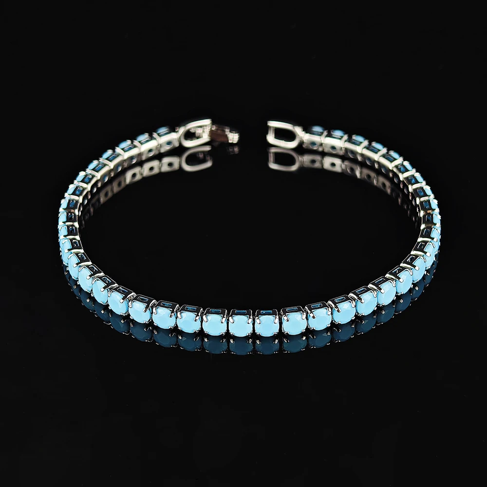 Arrival Luxury Round Chalchite Color on Hand Bracelet Bangle for Women Anniversary