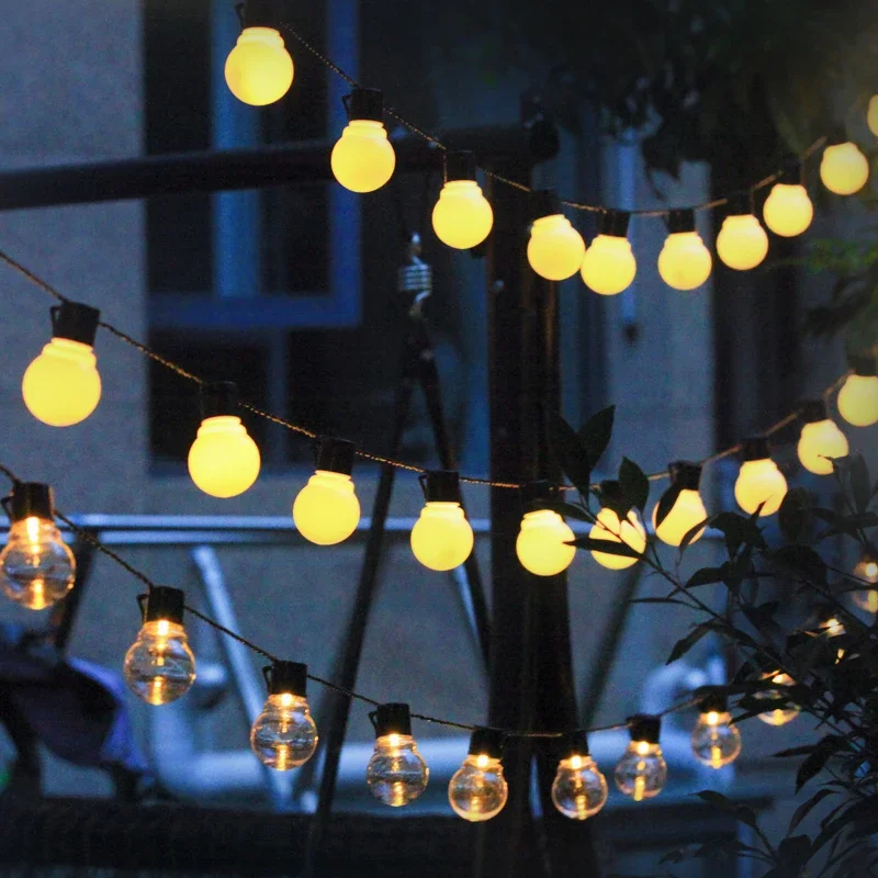 Solar energy light string outdoor courtyard wedding decoration balcony layout waterproof LED small colorful lights Tianxing