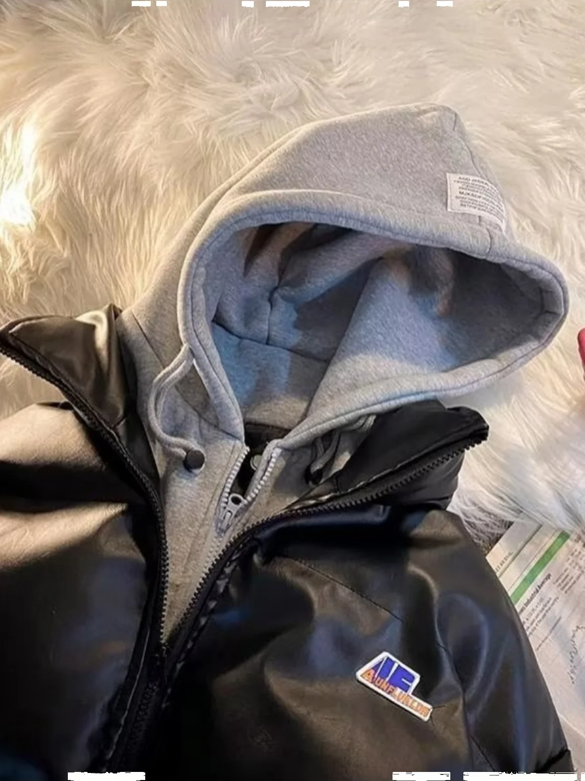 Мужское свободное пальто из теплого хлопка с капюшоном из искусственной кожи, осень-зима, модная брендовая хлопковая верхняя одежда