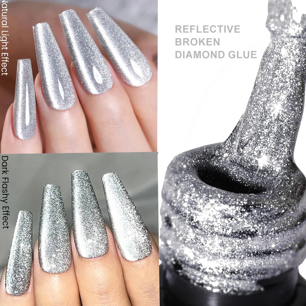 9D-Gel UV magique pour les ongles, super-casting, œil de chat, paillettes, diamant, mini diamant, aimant, 7.5-8ml