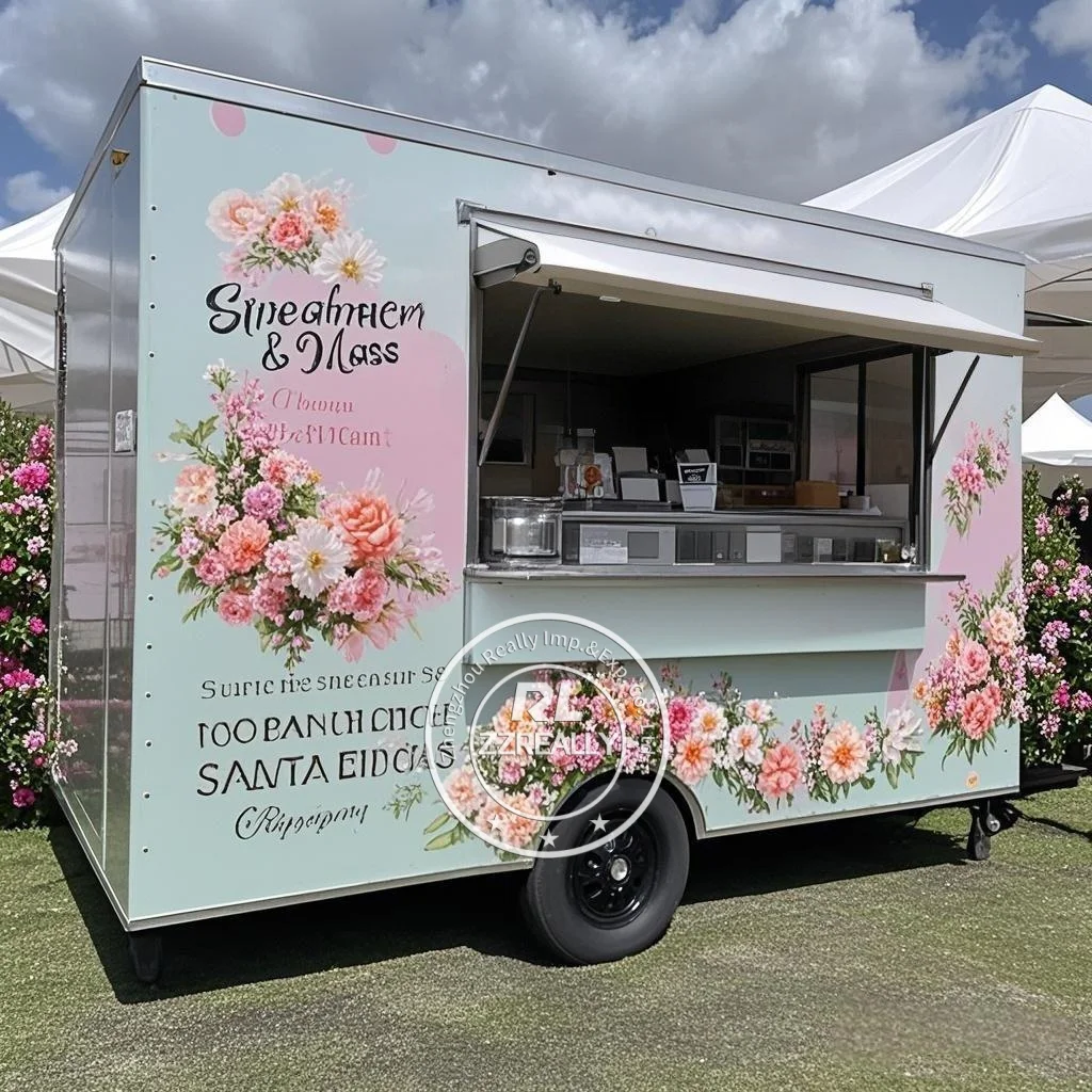 

Europe Standard Mobile Kitchen Fast Food Trailer Street Ice Cream Hot Dog Snacks Vending Fast Food Truck