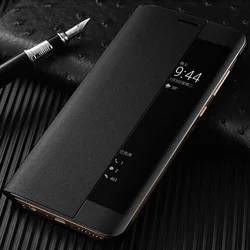 Smart View Flip Cover For Huawei Mate 10 Pro Auto Sleep Wake Up Phone Carrying Bag PU Leather Case For Huawei Mate10 Pro Cases