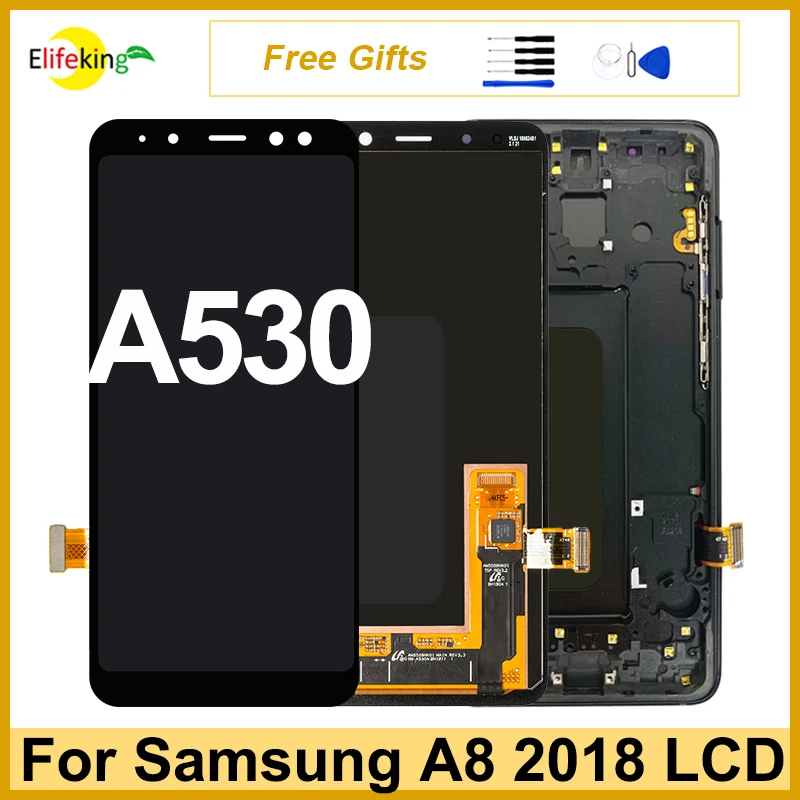 5.6\'\' Screen For Samsung Galaxy A8 2018 A530 LCD Display A530F A530F/DS A530N Touch Screen Digitizer Assembly Replacement Repair