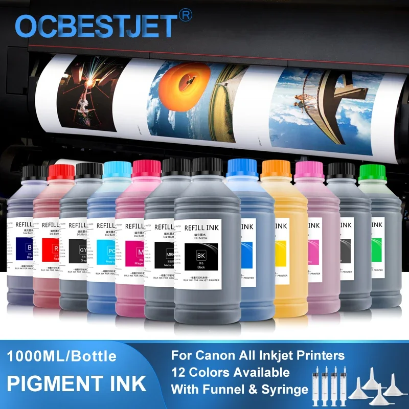 1000ML Pigment Ink For Canon PFI-107 PFI-120 PFI-320 PFI-102 PFI-104 PFI-707 710 706 306 1700 3700 57 TM-200 TM-300 PF670 iPF680