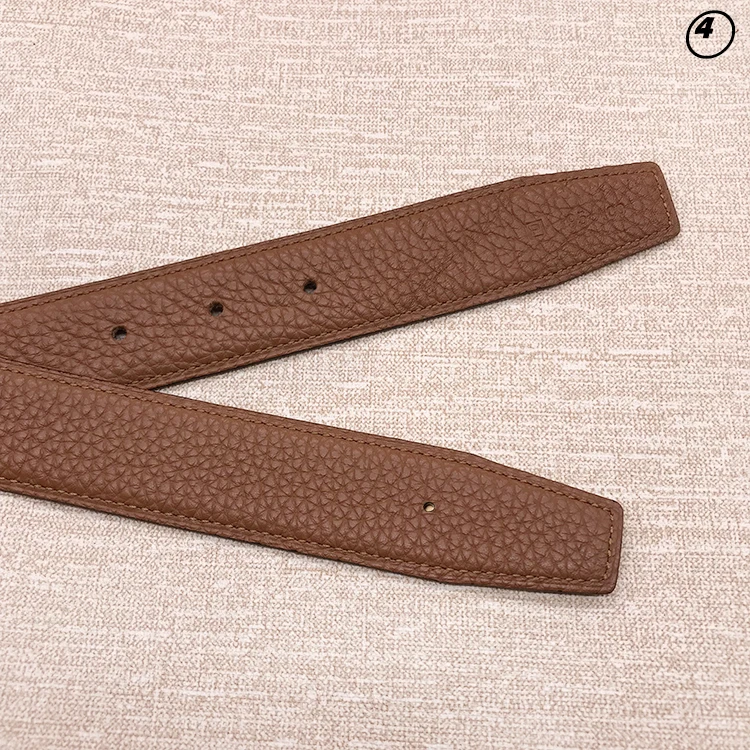 2024 WITHOUT BUCKLE new design 3.2cm high quality men women togo genuine leather strap trousers first layer belt free shipping