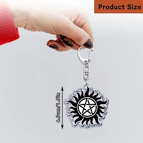 Fashion Supernatural Keychains Dean Sam Wcastiel Inchester Keyring for Accessories Bag Spn Key Chain Ring Jewelry Fans Gifts view 4