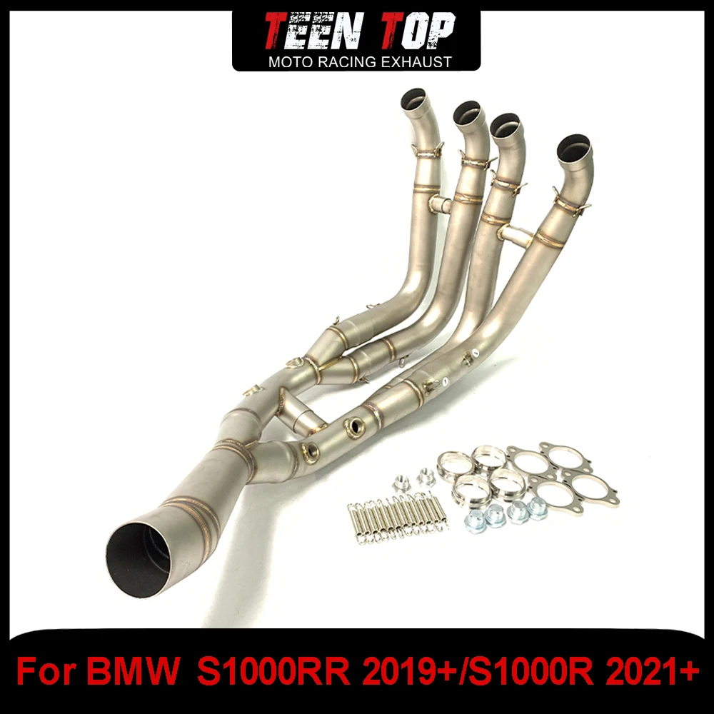 For BMW S1000RR S1000R Exhaust Front Link Pipe Systems Motorcycle Escape Moto Modified Exhaust Elbow Pipe Muffler S1000R 2021+