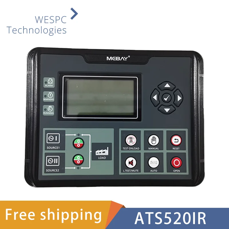 

MEBAY ATS520IR Auto Diesel Generator Controller Dual Power Switch ATS Control Module LCD Intelligent programmable Panel RS485