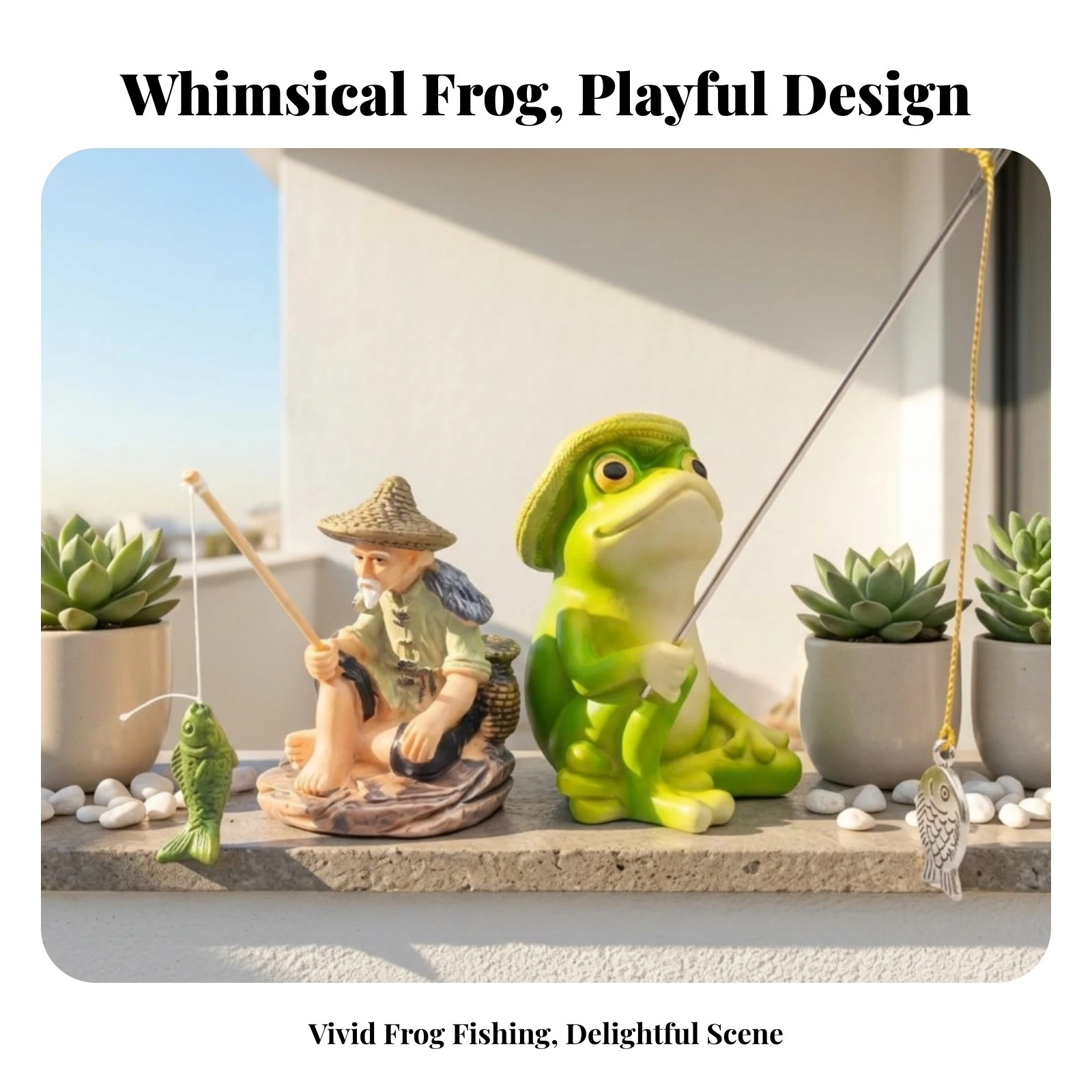 Fishing Frog Figurine Textured - Fishing Hat recension och pris