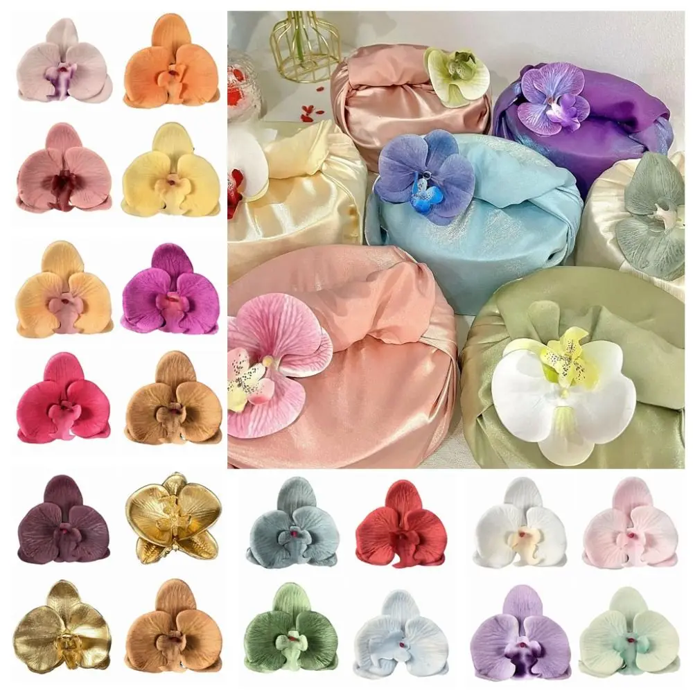 Estilo coreano borboleta orquídea flor artificial scrapbooking diy borboleta artificial orquídea 11cm artesanal