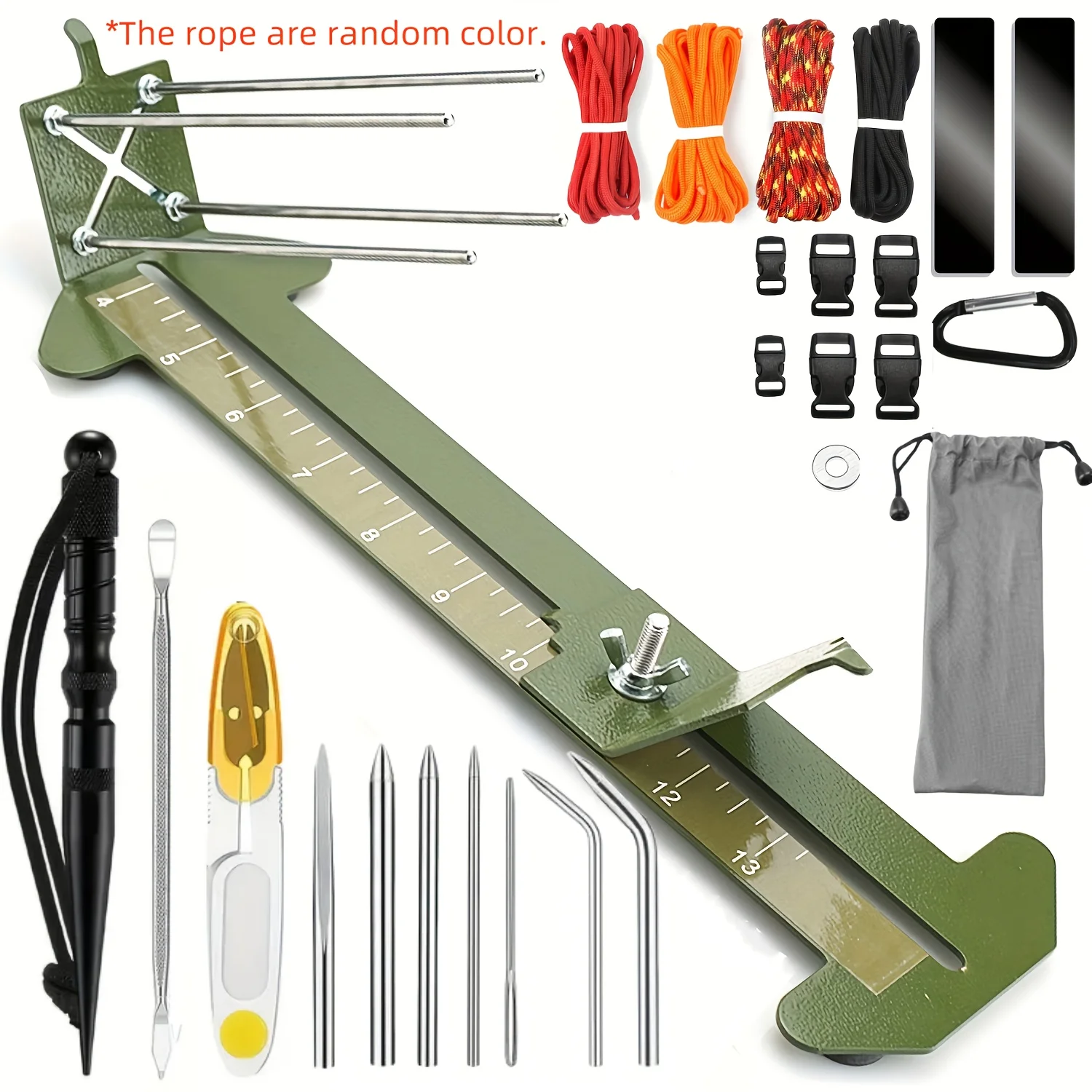 Paracord Bracelet Jig-Braiding Frame With 10pcs Marlin Needles Set, Handmade Braider Outdoor Bracelet Weaving Accessories Kits