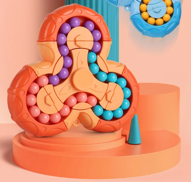 6-Sided Magic Bean Rotating Puzzle, Fidget Spinner Stress Relief Educational Toy for Kids Adults
