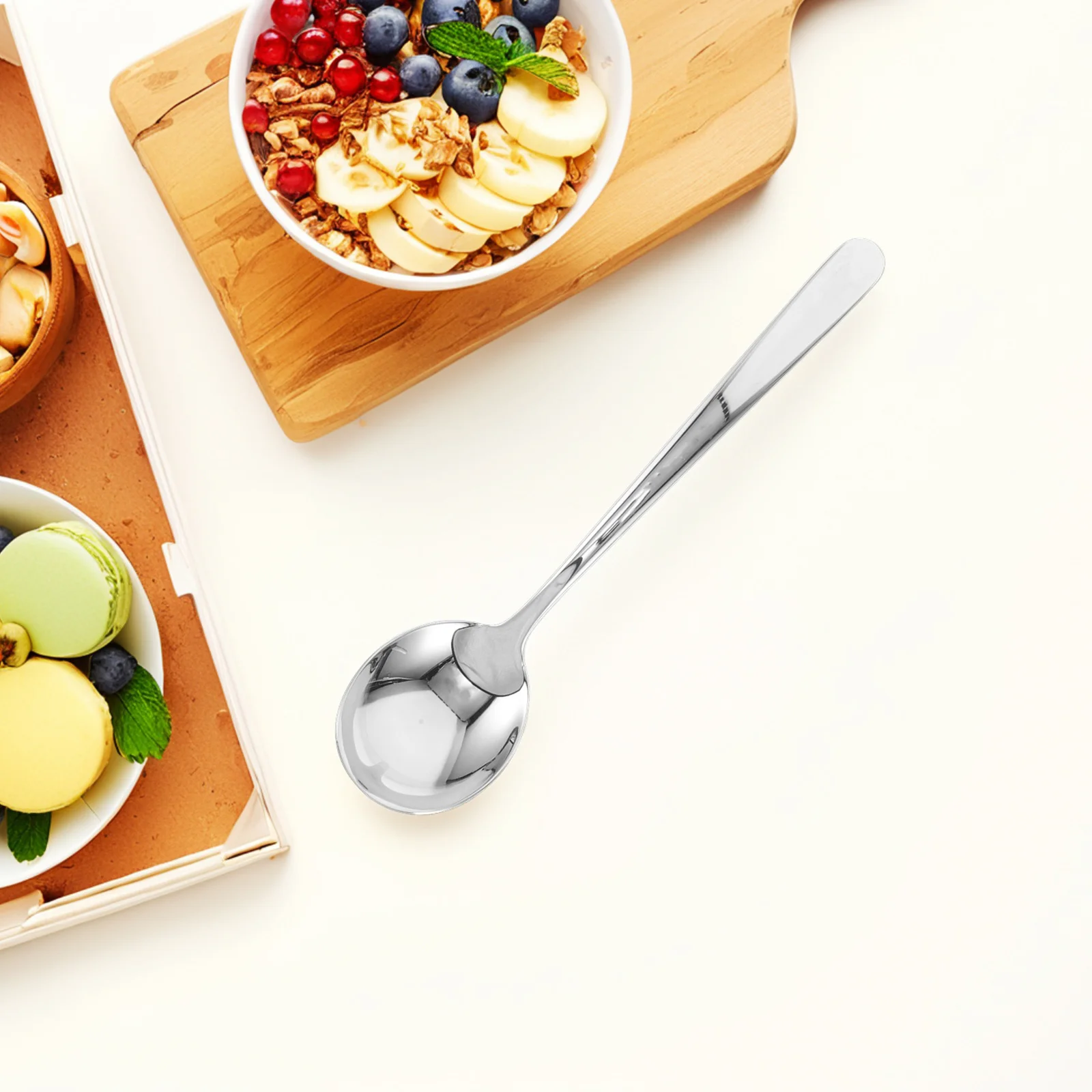 

8Pcs Stainless Steel Soup Spoons Large Round Elegant Dining Utensils for Home Kitchen Restaurant Easy Clean