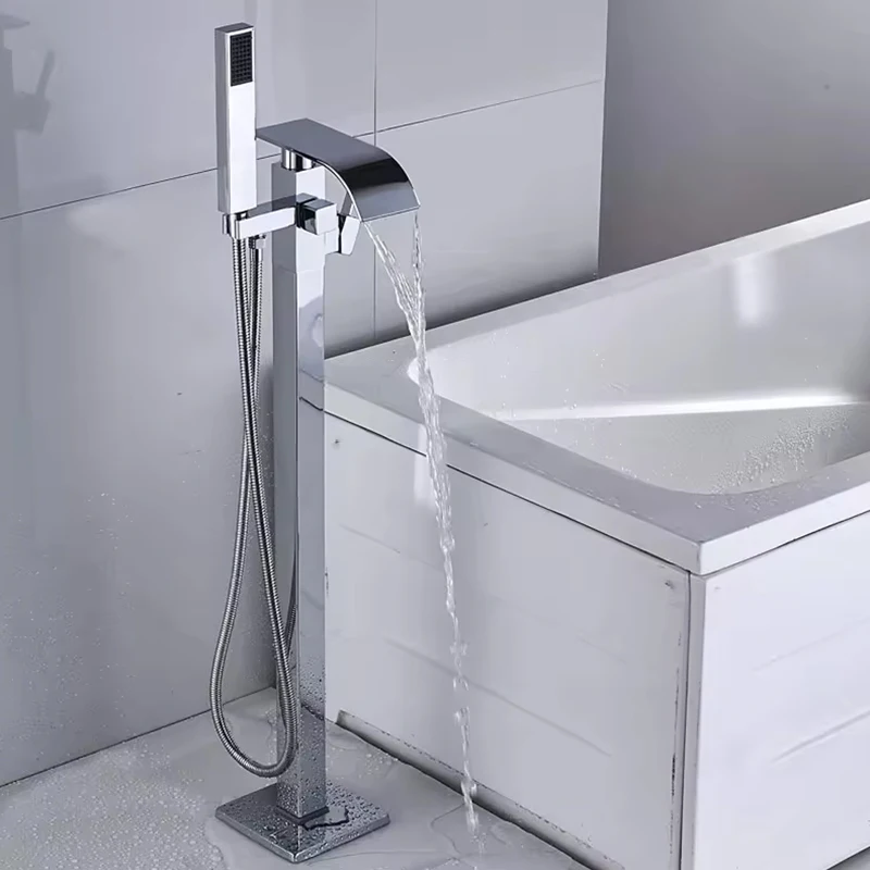 

Hot Sales Newest Bathroom Floor Mount Bathroom Freestanding Bathtub Bath Tub faucet