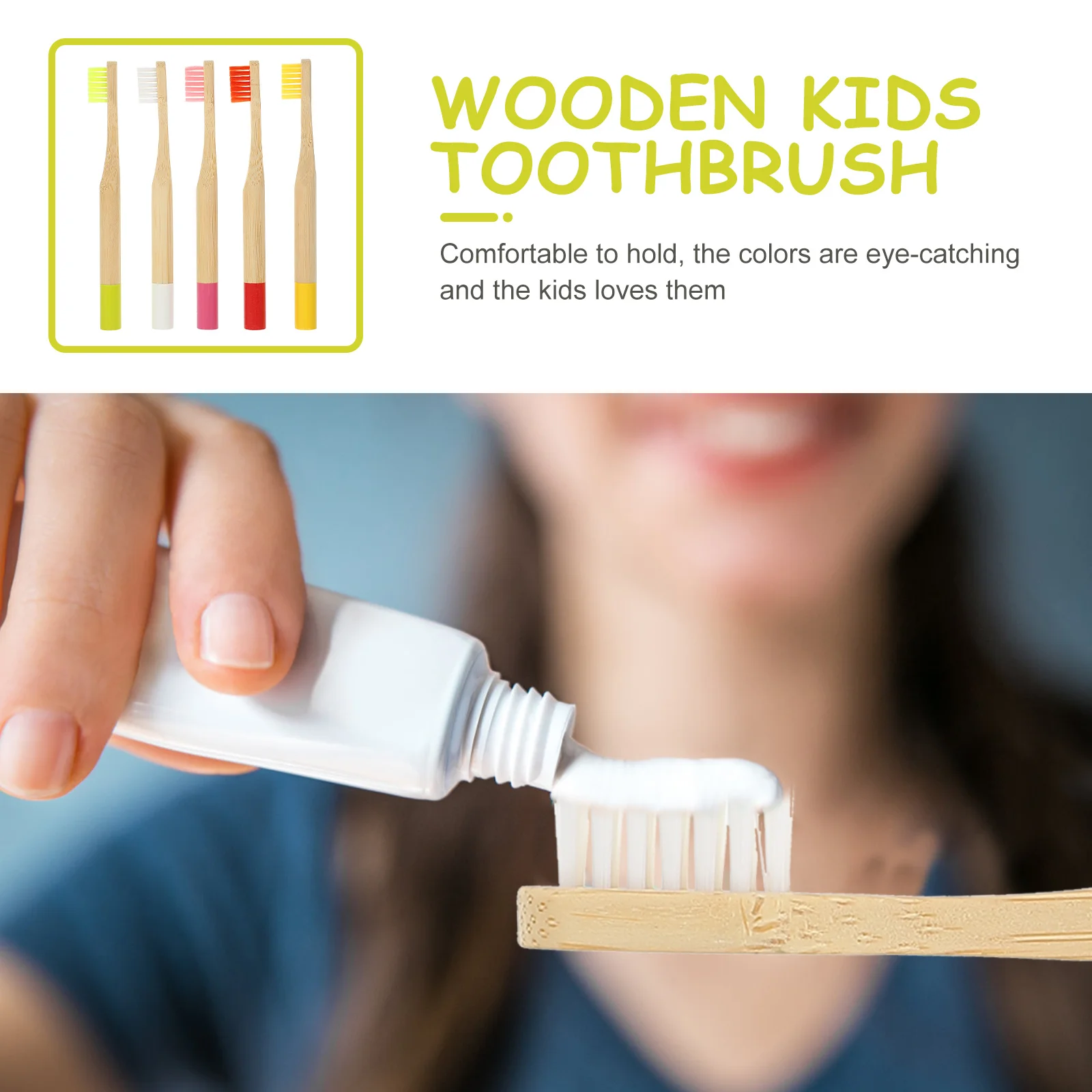 

5Pcs Childrens Bamboo Charcoal Soft Toothbrush Set Ultra-Fine Bristles Comfort Grip Handle Convenient Portable Kids Travel Teeth