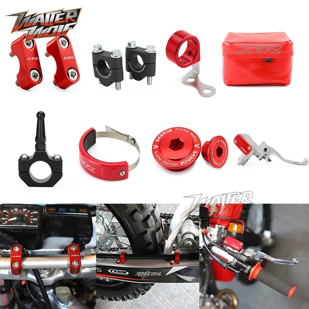 

Turn signal Brake Hose Clamp Kickstand Riser Clamp Crankcase Cover Pump Lever Tank Cap FOR HONDA XR600R Tool Bag Reservoir Cover