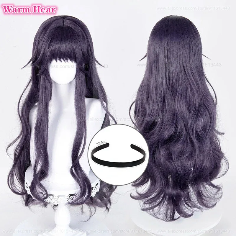 Waguri Kaoruko Long 90cm Purple Grey Curly Heat Resistant Synthetic Hair Halloween Party Cosplay Anime Wigs + Wig Cap gkl/6
