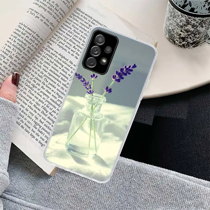 Simple lavender Purple flowers Phone Case for Samsung Galaxy A17 A16 A15 A14 A13 A57 A56 A55 A54 A53 A37 A36 A35 A34 A33 A26 A25