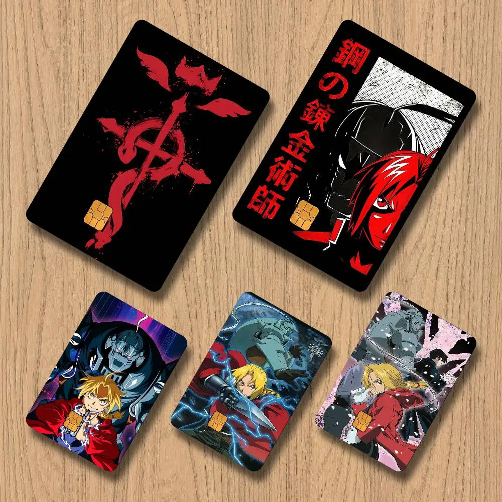 Аниме F-основной алхимик, наклейки для карт, защитные наклейки для кредитных карт, устойчивые к царапинам и истиранию