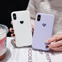 Candy Color Love Heart Case for iPhone 11 Pro 14 13 12 Mini XR XS X Xs Max Cover for iPhone 8 7 Plus Soft TPU Silicone Case