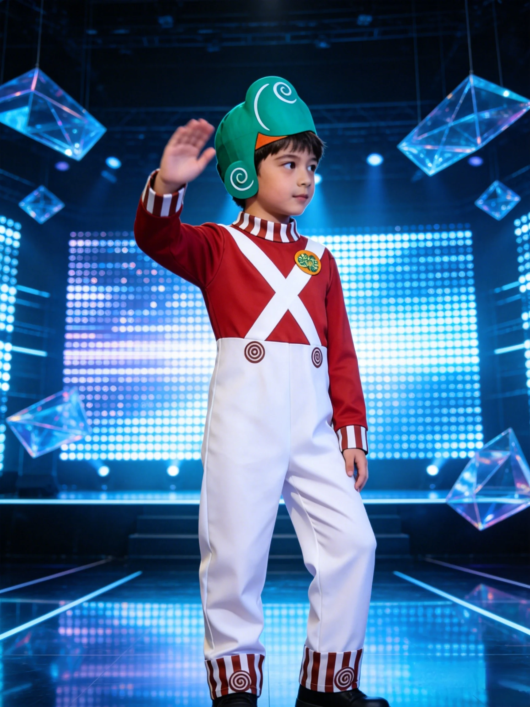 Disfraz de Oompa Loompa para niños con máscara a juego para Halloween, cosplay de la fábrica de chocolate