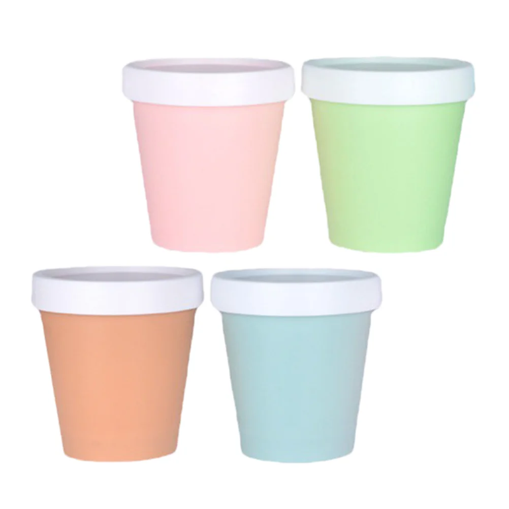 4 Pcs Scrub Empty Ice Cream Bottle Ice-cream Freezer Food Storage Containers Pp Dessert Cups Yogurt