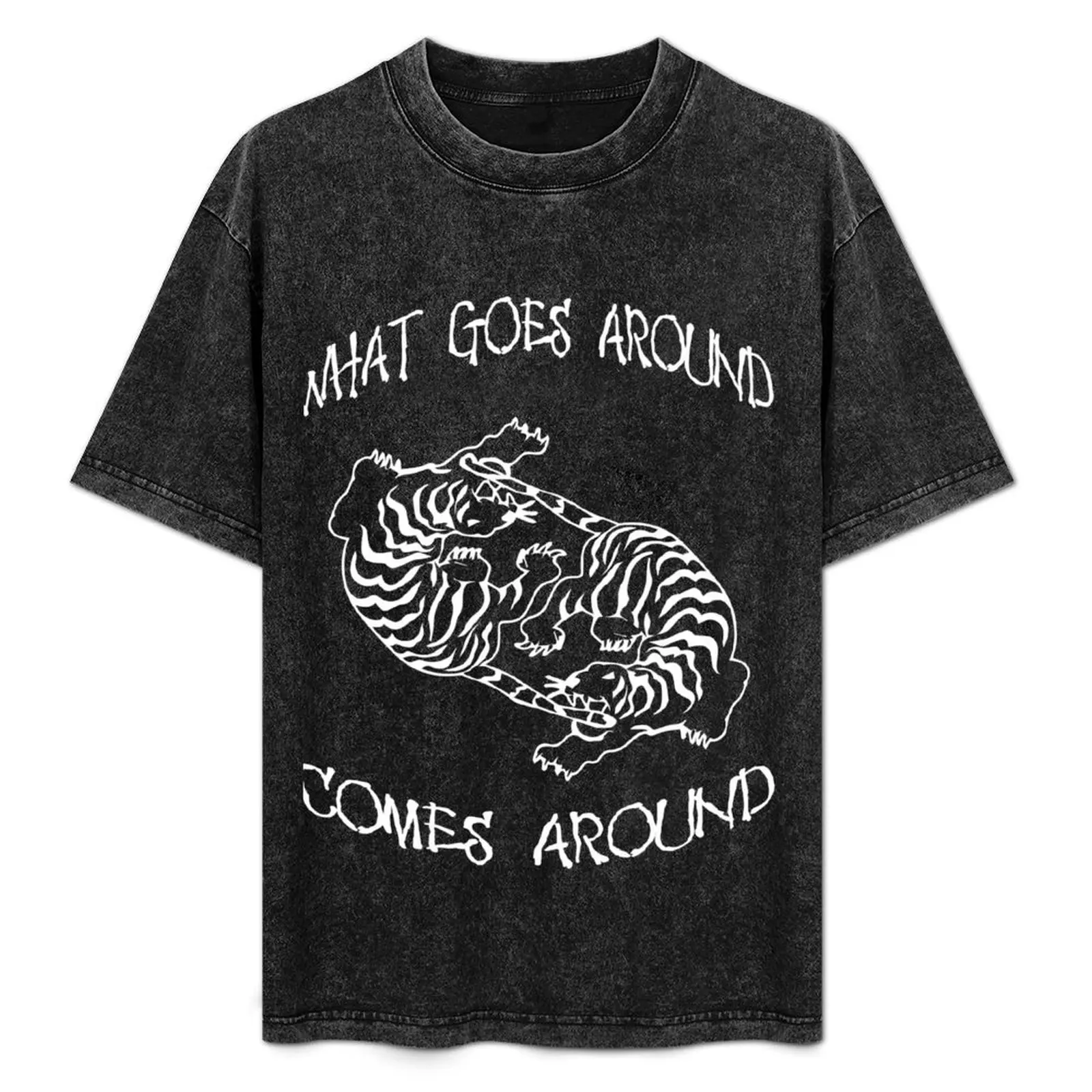 

Karma Tiger Black what goes around comes around T-Shirt Dry Fit Running Short Sleeve Top