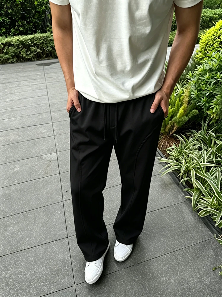 American Style Men's Casual Pants Summer Three-Proof Sports Outdoor Hiking Trousers Slant Cut Loose Fit Straight Leg Jeans