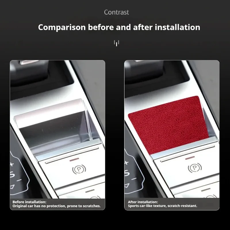 Car Suede Handbrake Sticker & Center Console Protector For A3 A3L A4L A5 S4 S5 A6L A7 A7L Q5L Q7 A8 A8L Car Interior Accessories