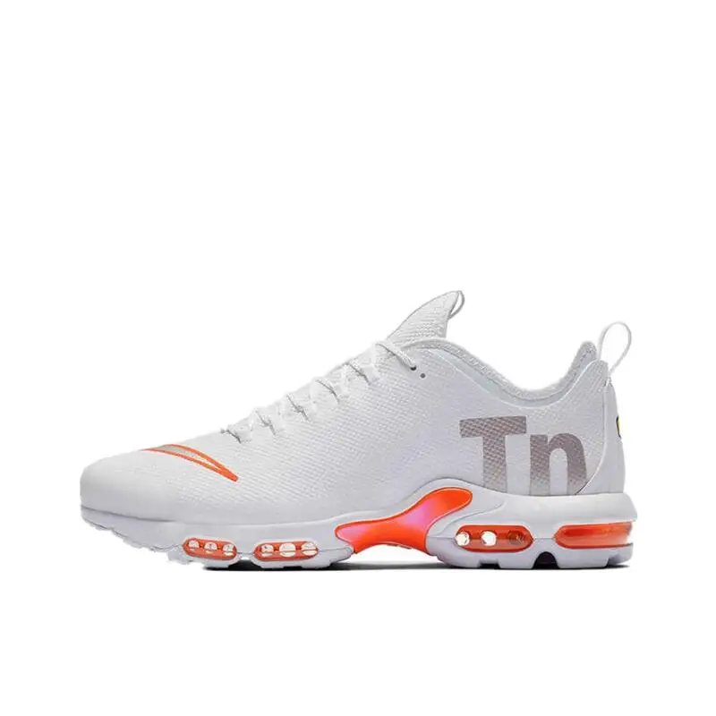 Nike Air Max Plus Unisex White Casual Comfortable Lightweight Breathable Anti-slip Wear Cushioned Cushioned Running Shoes