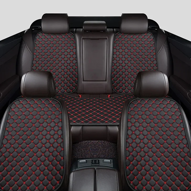 Universal Leather Car Seat Covers Set Four Seasons Front Rear Seat Protector Car Seat Cushion Pad Mat Auto Interior Accessories