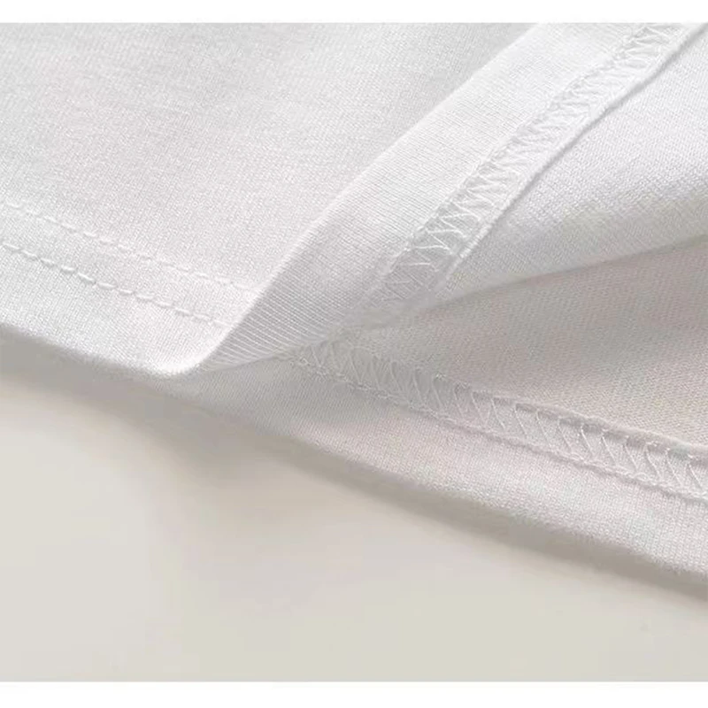 تي شيرت قطني فضفاض بقلادة مستديرة للبنات ، بلوزة y2k ، للشباب ، kpop jimi أبدا مايند ، رقم 13 #4