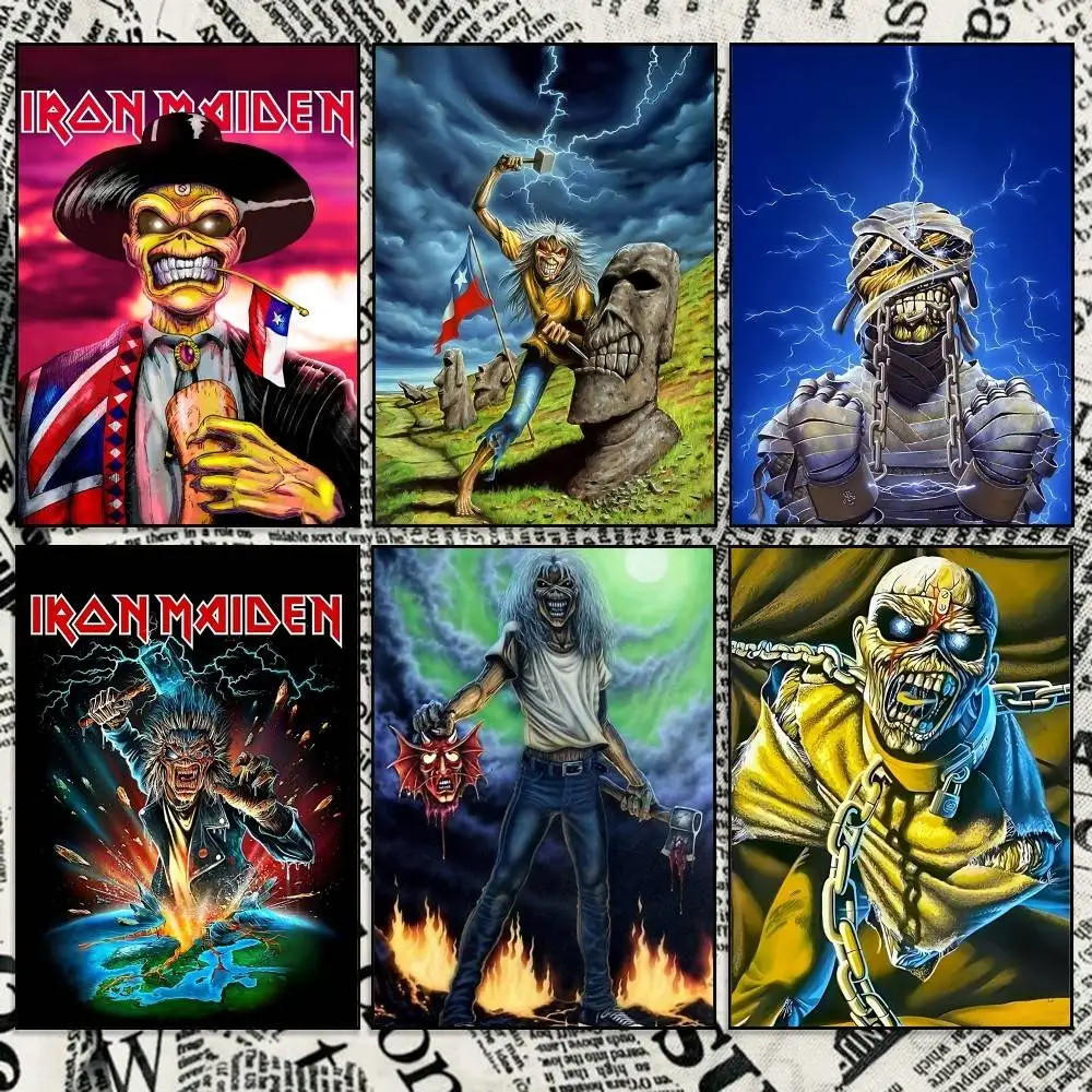 Iron M-Maiden-S The Trooper Ed-Eddie Poster High Quality Dorm Living Room Aesthetic Wall Decoration Painting Stickers Gift