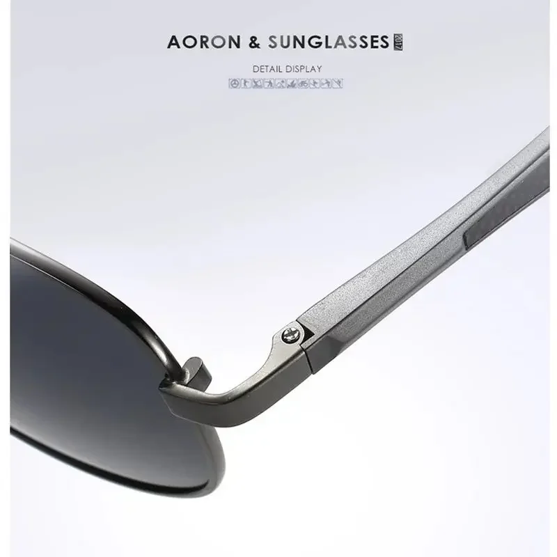 AORON-gafas de sol polarizadas de aleación de aluminio para hombre y mujer, lentes de marca de lujo, HD, UV400, accesorios para conducir