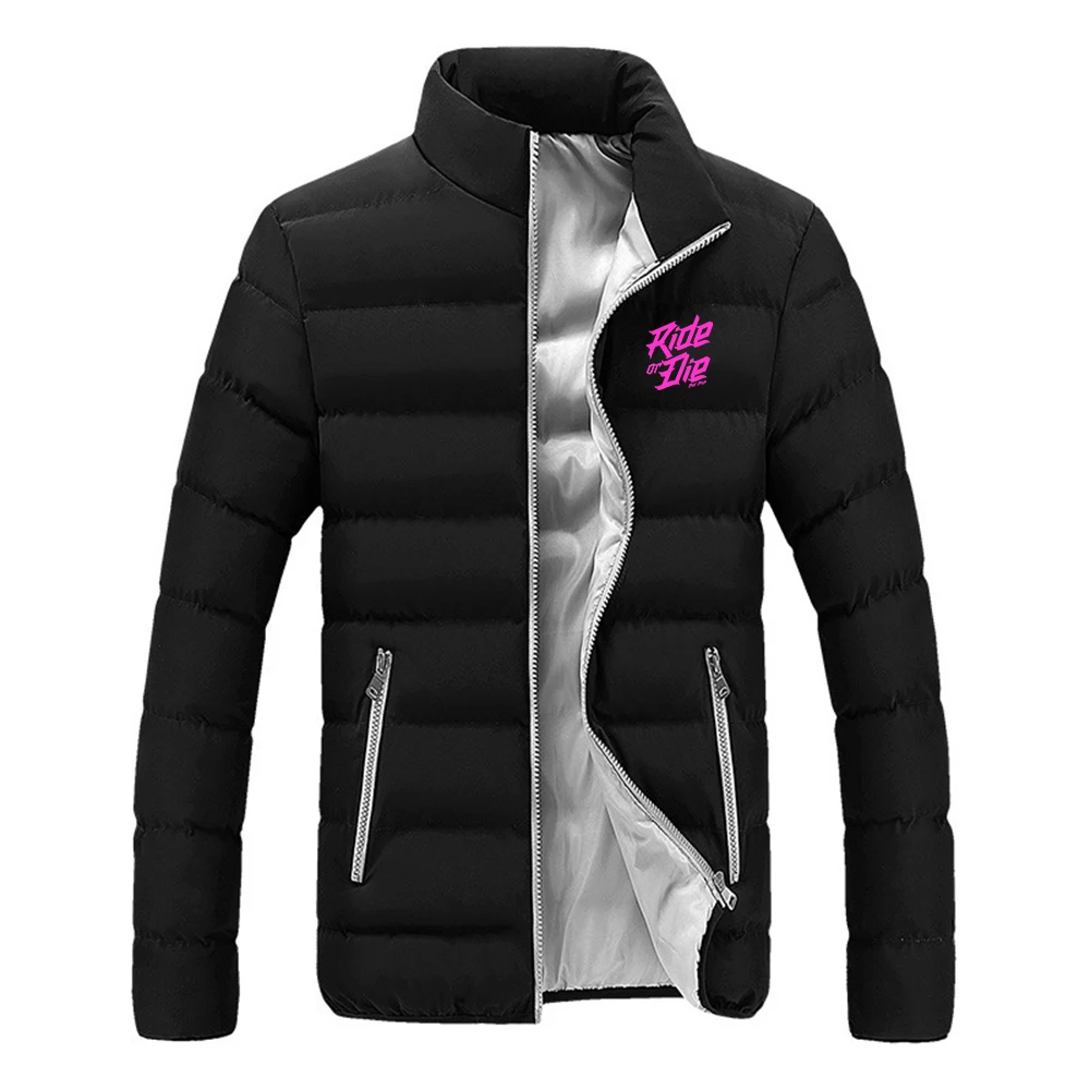 Winter Outdoor Men's Clothing Causal Jacket Ride or die bike Logo Print Warm Windproof Camping Lightweight Jacket Coat view 2