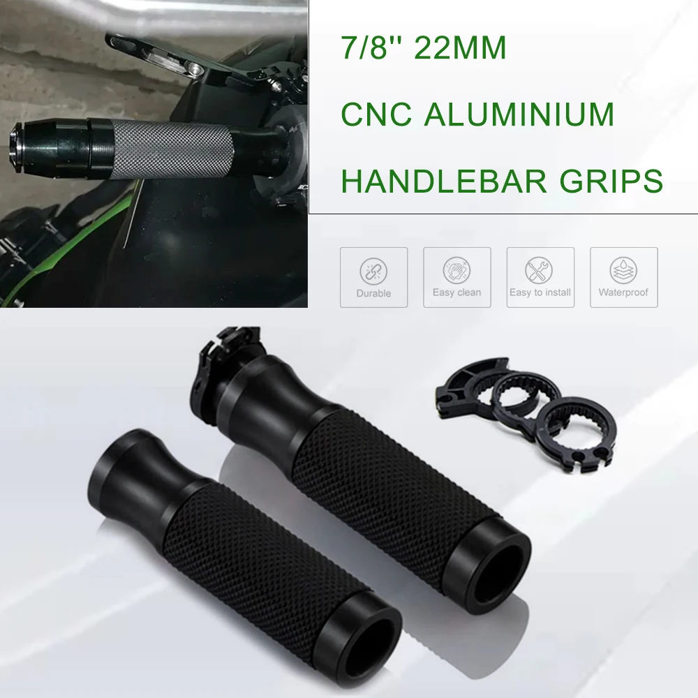 

7/8'' 22MM For Kawasaki Z800 Z900 Z1000 Z1000SX ZX10R Z750 Z650 NINJA ER6N Z750 VERSYS 1000 Motor CNC Aluminum Handle Bar Grips