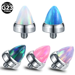 1PC Titanium Claw Set Opal Bullet Dermal Top Piercings Internally Threaded Ends Nipple Helix Industrial Piercings Nostril Rings