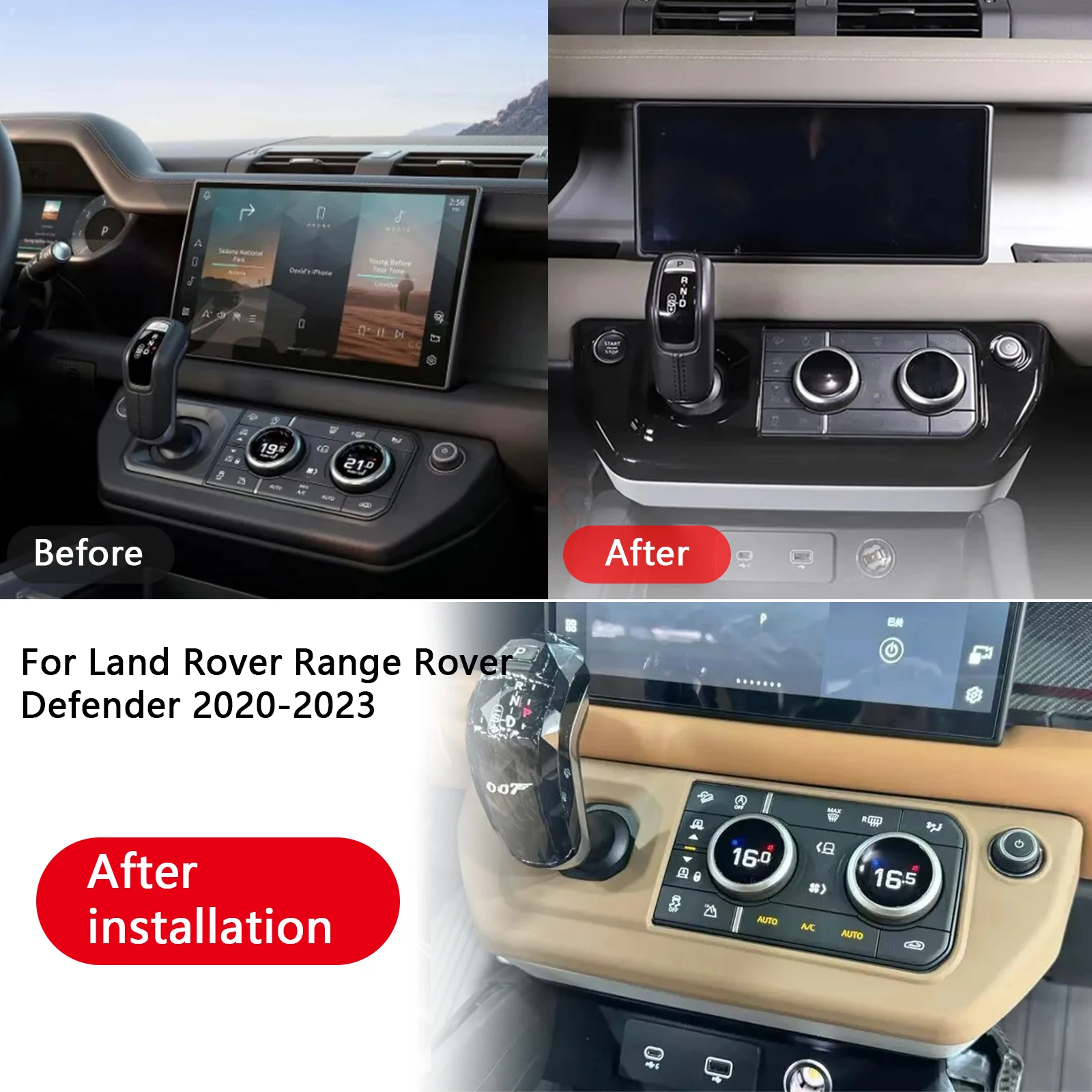 

Новинка для Land Rover Defender 2020-2024 центральная консоль, шестерни, режим кондиционера, рамка, накладка, наклейки, автомобильные аксессуары