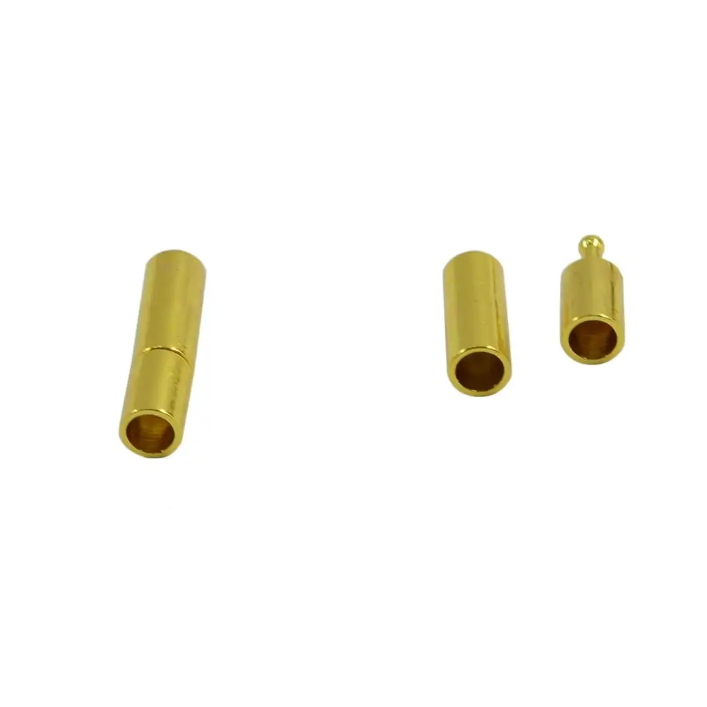 Round Leather Cord Magnetic Push Clasps Brass Connectors End Caps for Bracelet Clasp Repairs and Necklace Making