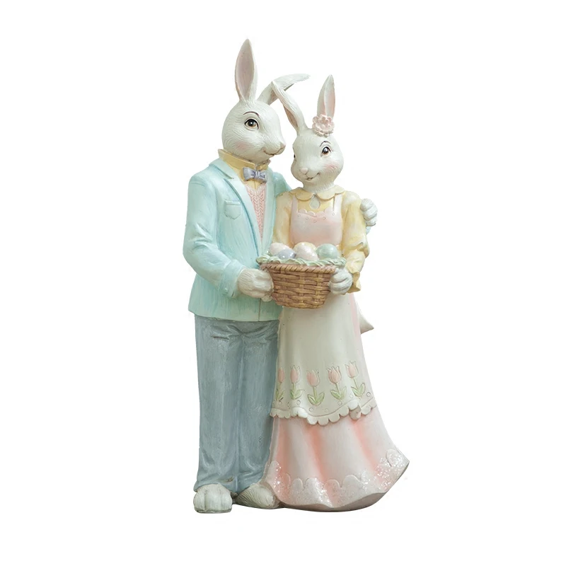 Creative Wedding Couple Rabbit Ornament Easter Bunny Garden Home Decor