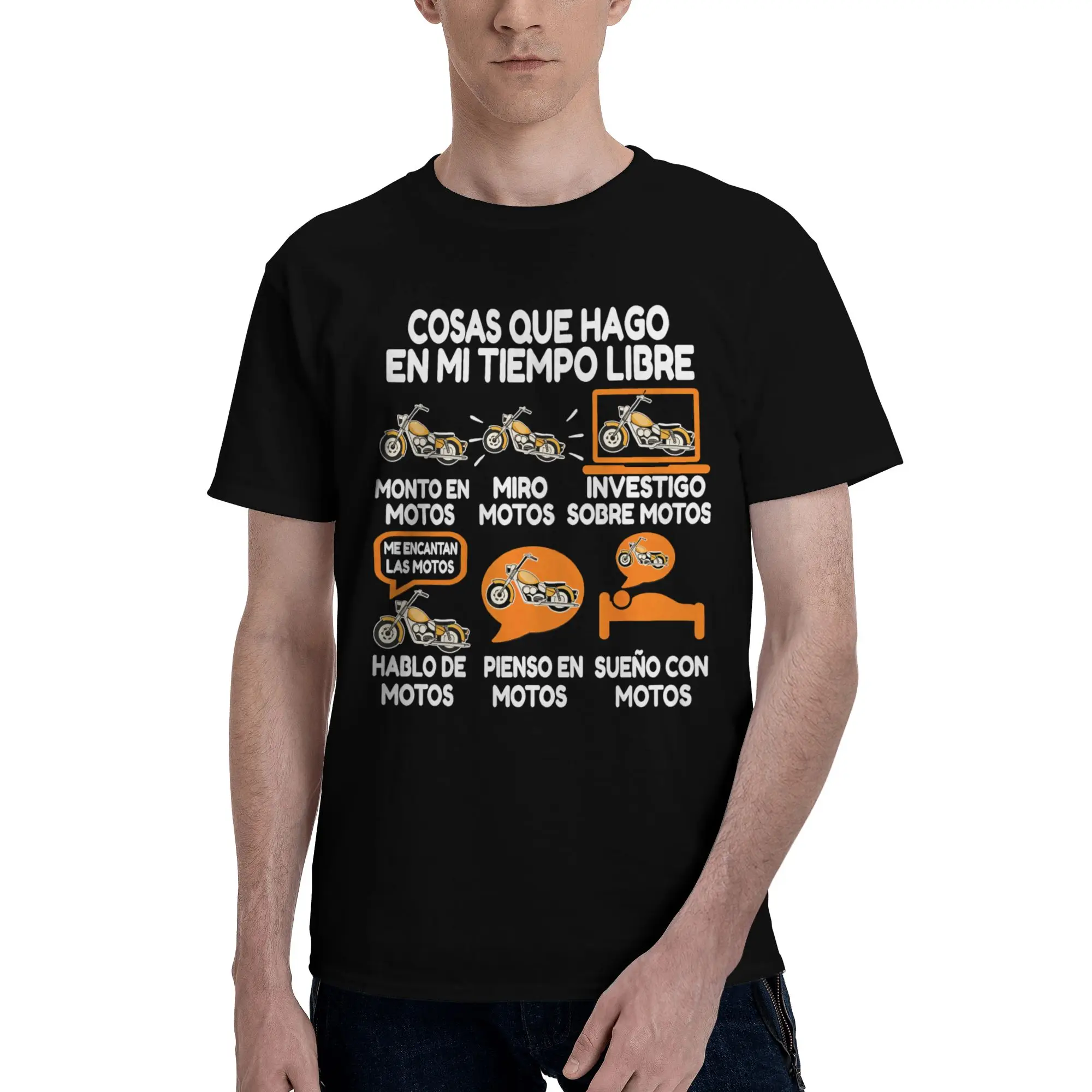 Mens Womens Cosas Que Hago En Mi Tiempo Liber T Shirt 100% Cotton Graphic T-Shirt Things I Do in My Free Time Top Clothing