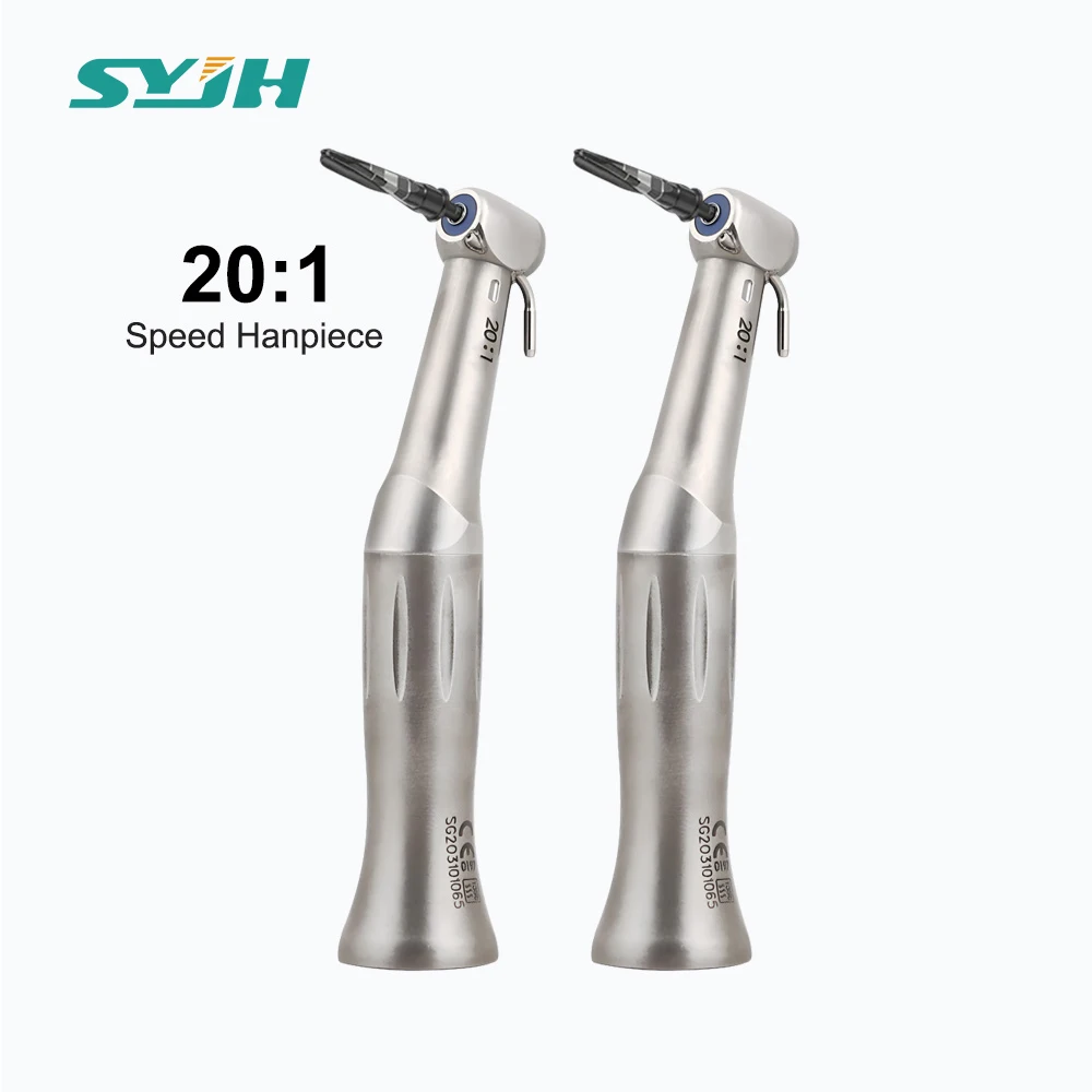 

Dental Low Speed Handpiece 20:1 Reduction Implant Surgery Contra Angle Handpiece Push Button Air Turbine Dentistry Instrument