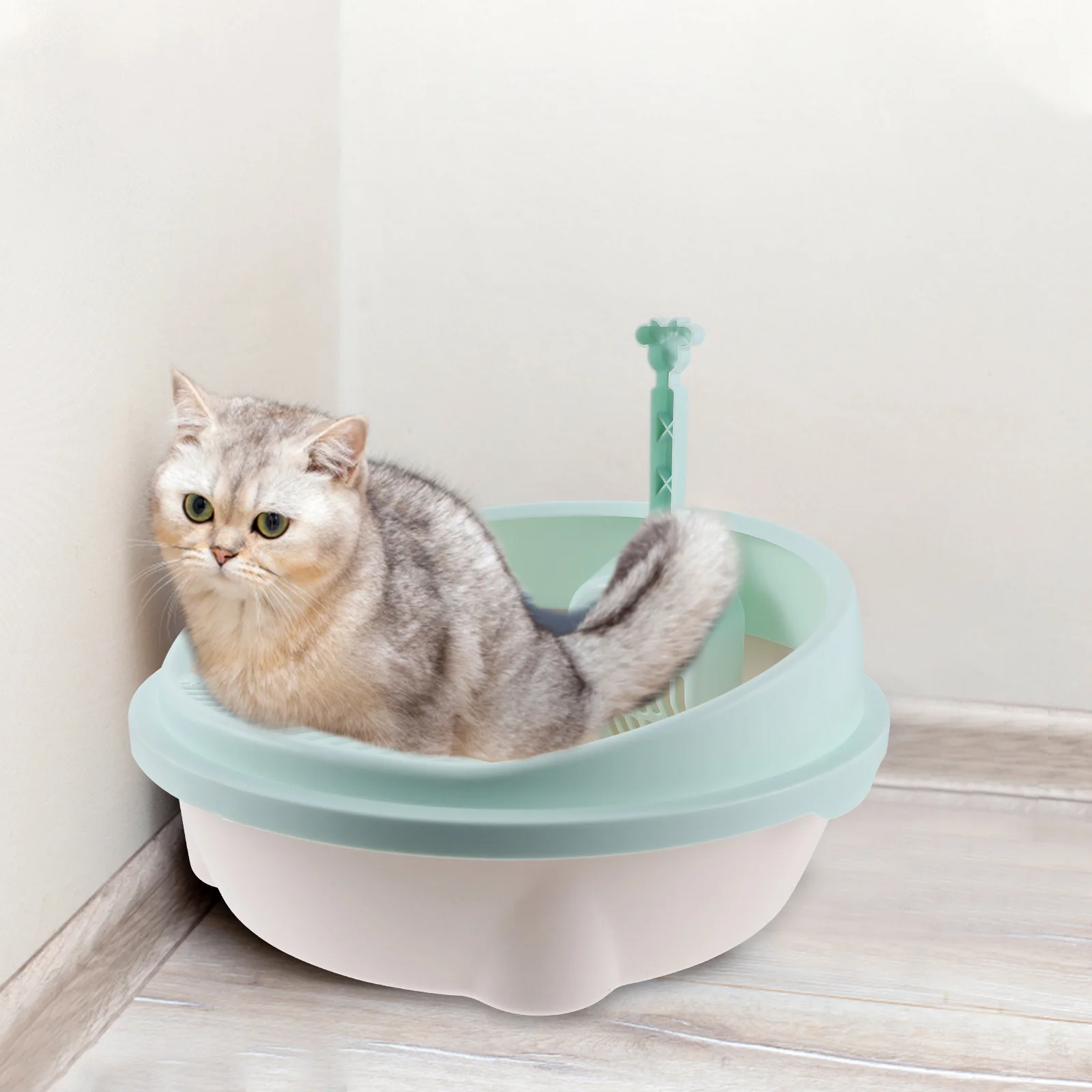 

Large Capacity Cat Litter Box Semi-Enclosed Easy Clean Anti-Splashing Practical Potty Training Pets Cat Litter Boxes