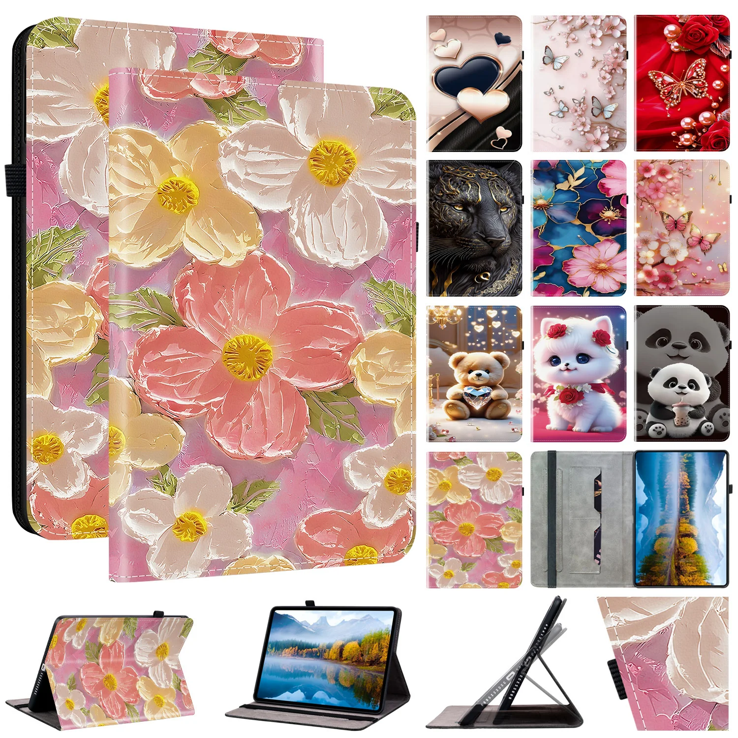 

For itel VistaTab 30 Tecno Megapad Infinix Xpad 20 11 Inch Xpad GT 13 inch Flip Tablet Cover Leather Stand Protective Cover