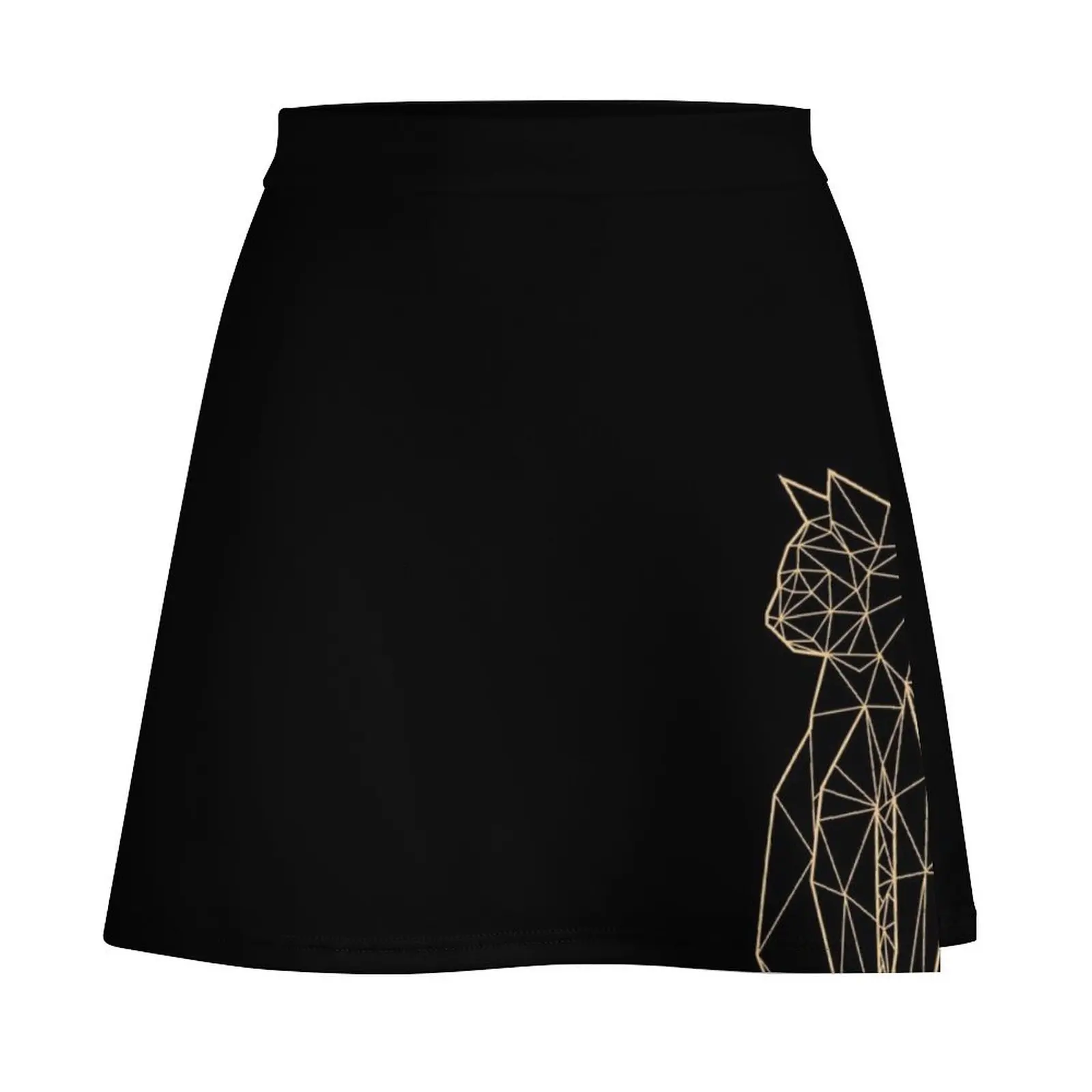 Elegant geometric cat black background Mini Skirt japanese kawaii clothes skirt skirt Mini