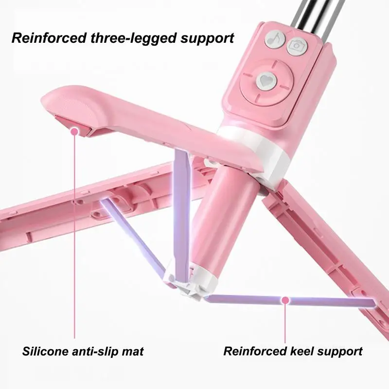 원격 셀카봉 휴대폰 삼각대, 무선 원격, 긴 확장형 휴대폰 삼각대, 원격 및 조명