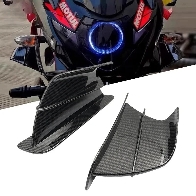 Карбоновый мотоциклетный крылышко, аэродинамический спойлер, крыло с подходит для YAMAHA MT-25/03/07/09/10 YZF R1 R6 R7, универсальные аксессуары