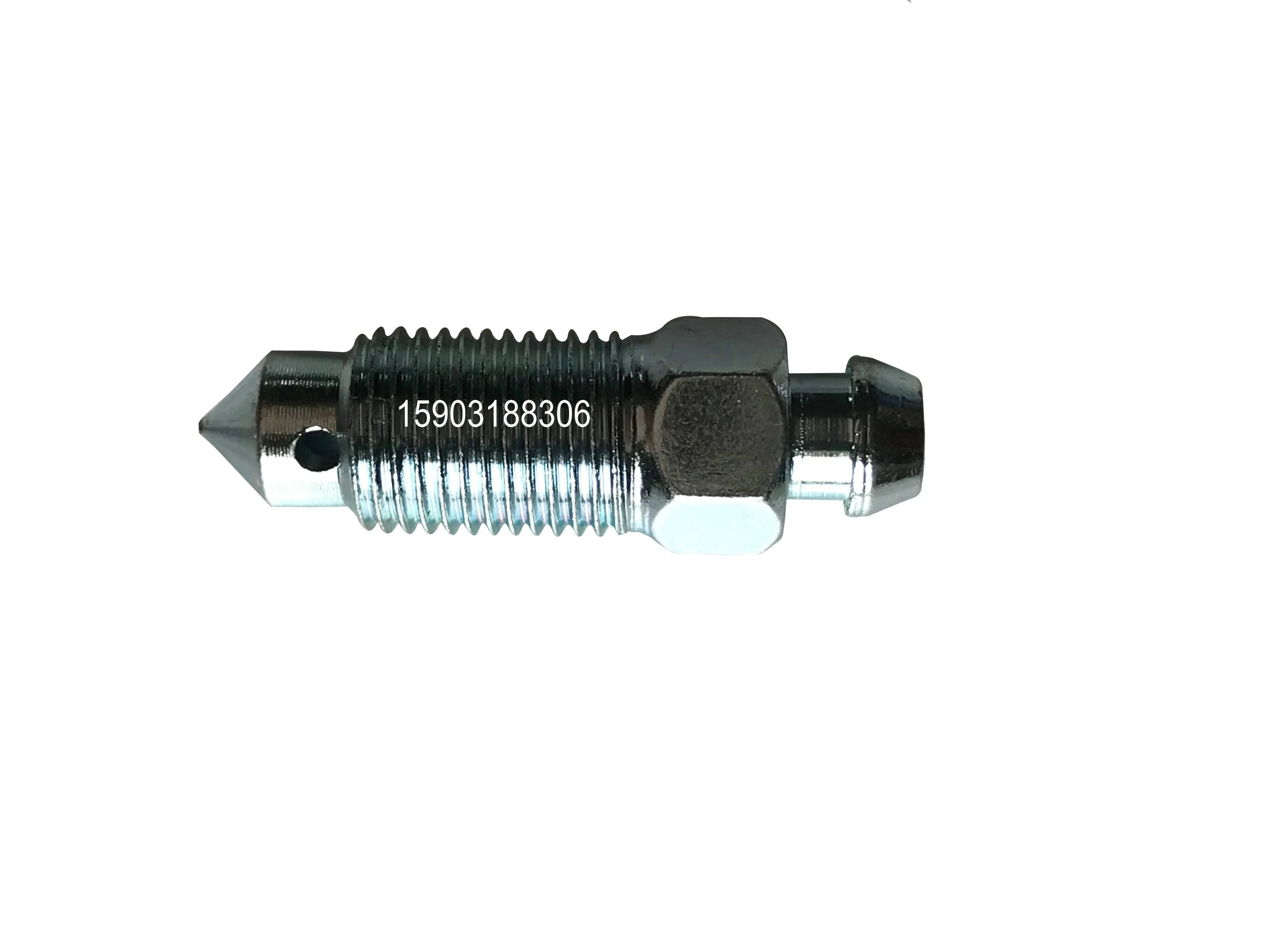 CNC Machined Iron Material Zinc Plated Bleed Nipples M10X1 Or 3/8-24 Thread Brake Bleeder Screw